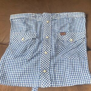 Wrangler Blue and White Checkered Top